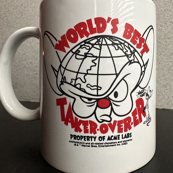 Animaniacs PINKY AND THE BRAIN WORLDS BEST Ceramic Mug LOOTCRATE Exclusive New - Picture 5 of 9